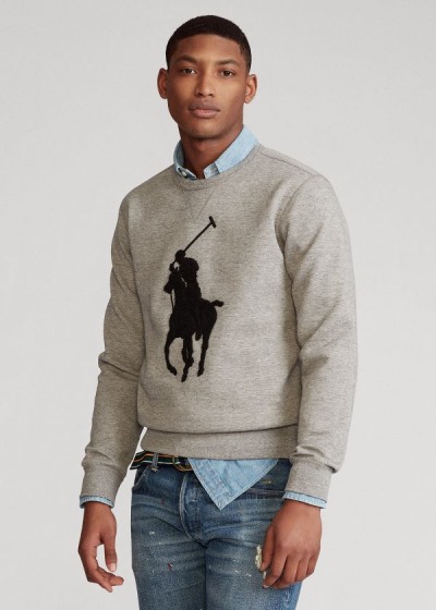 Sudaderas Polo Ralph Lauren Hombre Grises - Big Pony - KQCAT6245